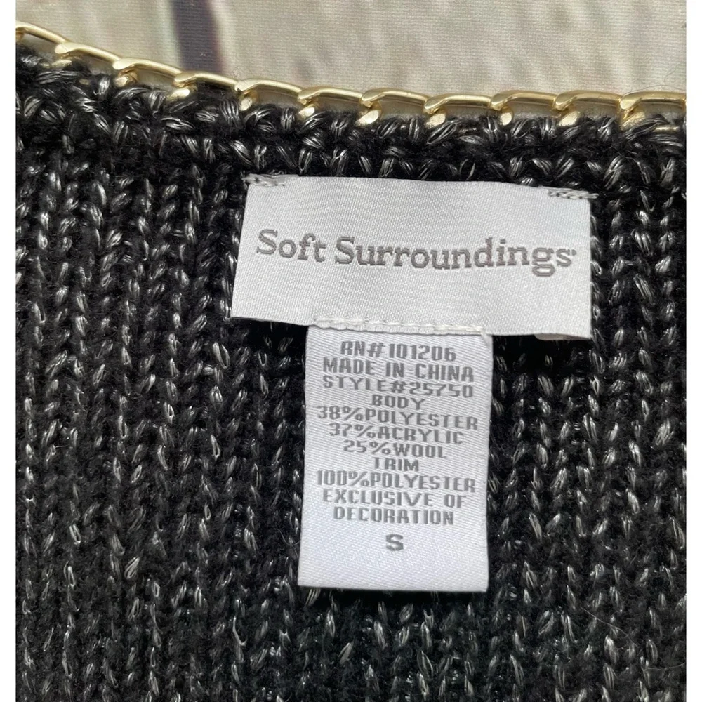 Soft Surroundings Metallic Knit Chainlink Sweater